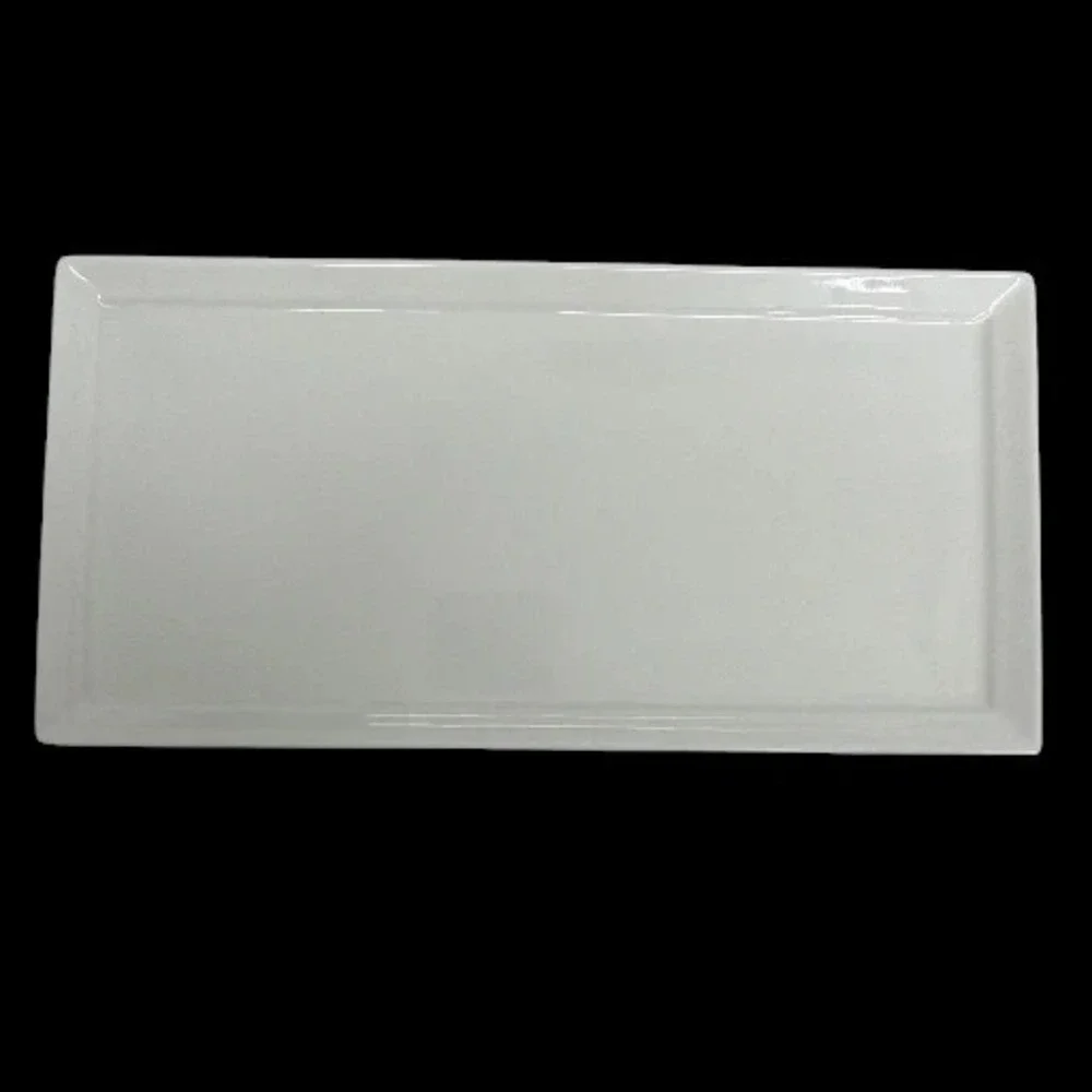 World Market White Rectangular Platter Plate Tray 5.25x10.75 EUC